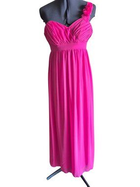 Alfred Angelo Fuschia One Shoulder maxi gown size 4